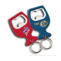 Customized Design Embossed Logo Bottle Opener Silicone Keychain  Bj-009h